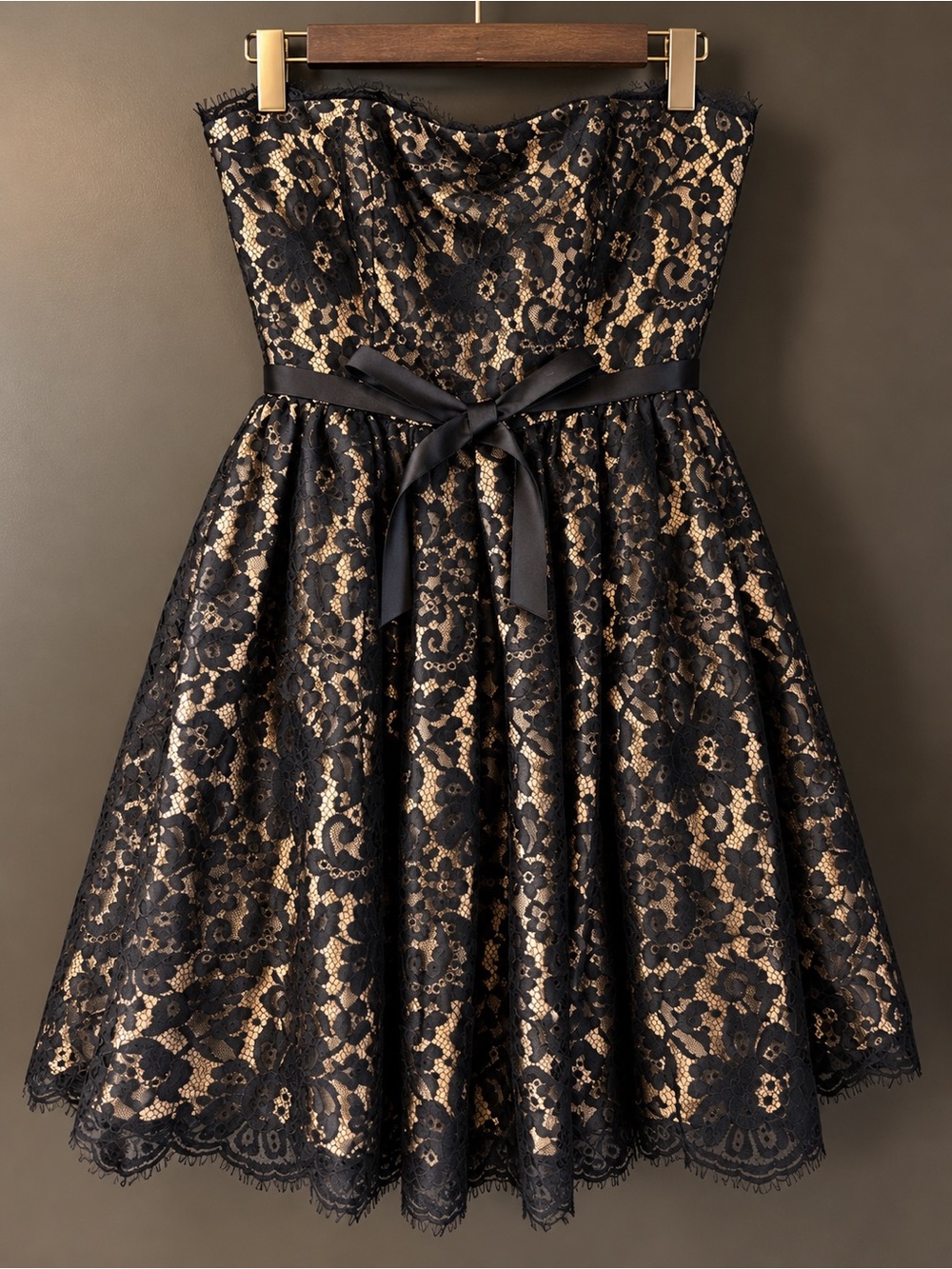 Robert Rodriguez Neiman Marcus Black Lace Strapless Homecoming Dress 6